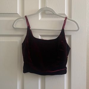 Forever 21 wine colored velvet crop top